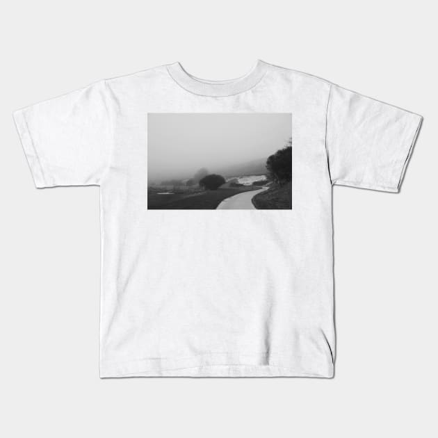 Black and white landscape Kids T-Shirt by Simple Wishes Art